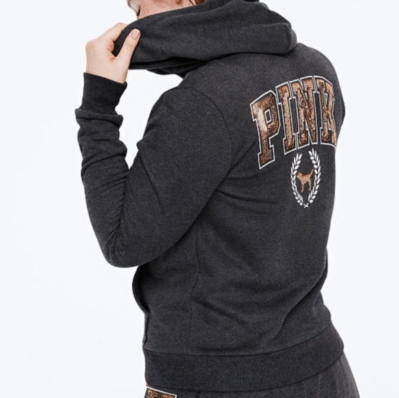 🎁Victoria's Secret Pink w/ flip sequins and Sherpa lined hoodie NWOT🎁 - Picture 9 of 11